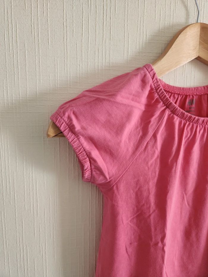 Tee-shirt manches courtes rose 6/8 ans H&M - photo numéro 2