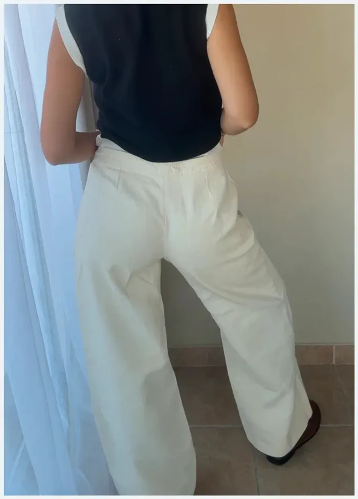 Pantalon Céline blanc crème 42 parfait état - photo numéro 7