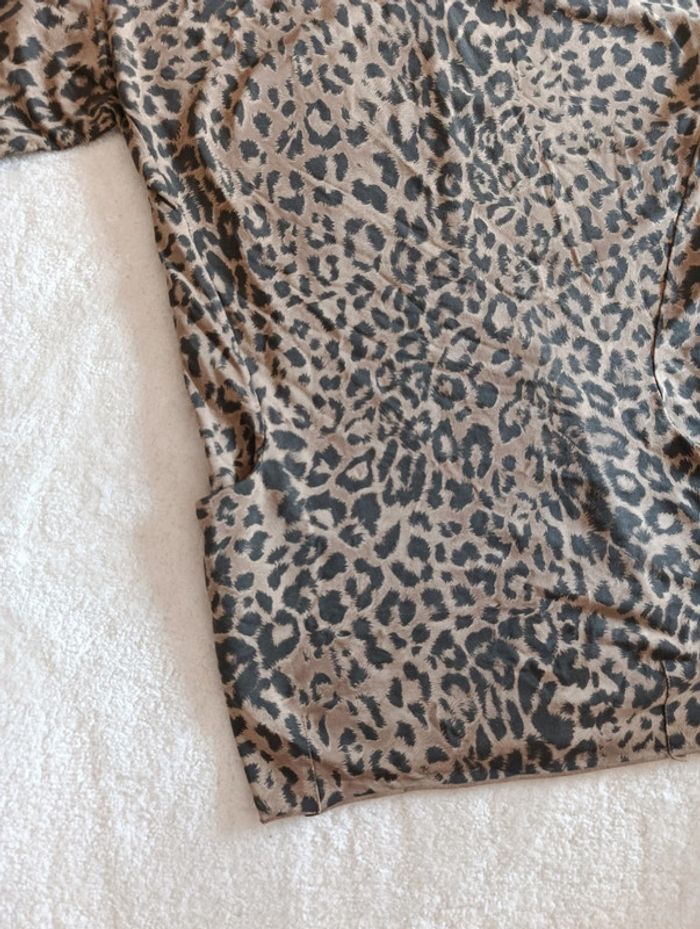 Robe léopard Izzy made in Italy taille unique manches 3/4 coton et élasthanne - photo numéro 5