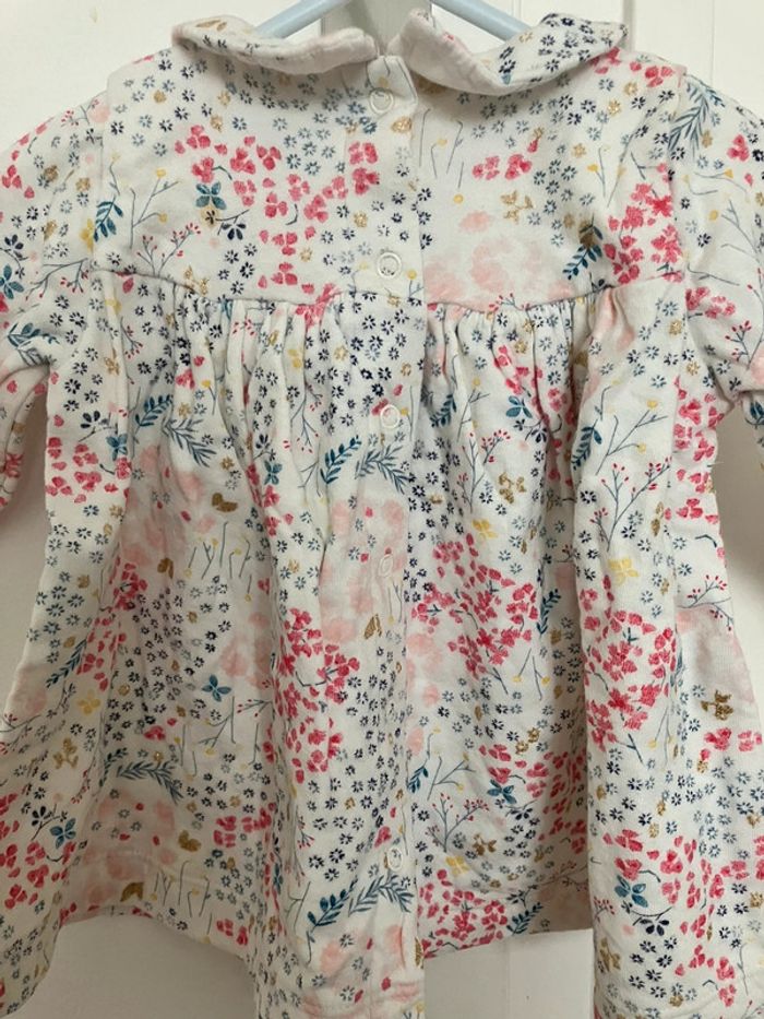 Très jolie robe imprimée fleurs 6mois Petit Bateau - photo numéro 5