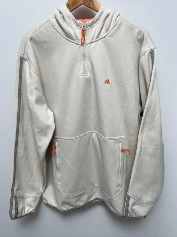 Adidas vintage beige orange quarter zip hoodie Mens  M