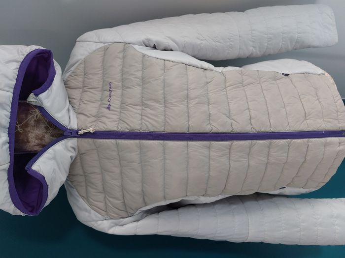 Doudoune Quechua beige & blanc taille M - photo numéro 2