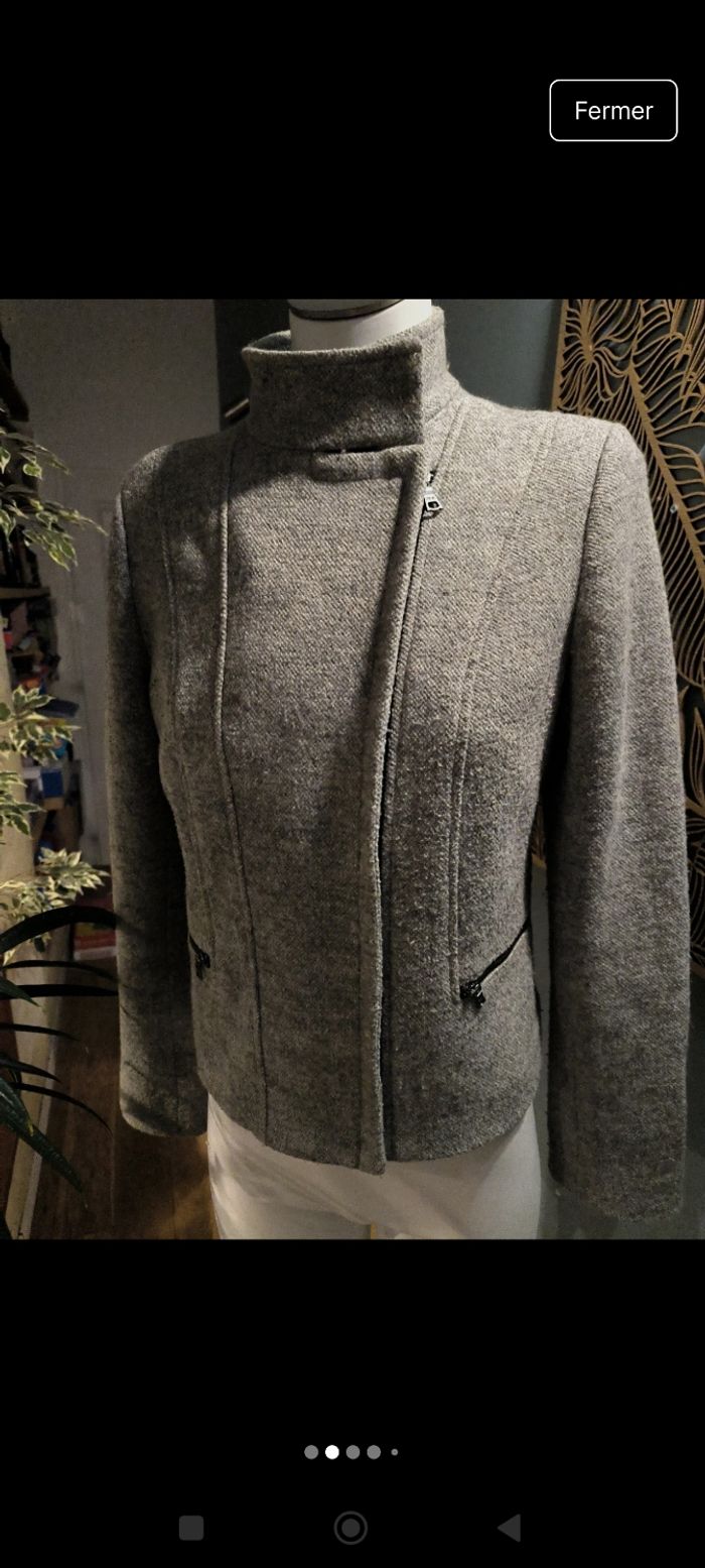 Blouson gris chiné. Marque Gap. Taille S - photo numéro 3