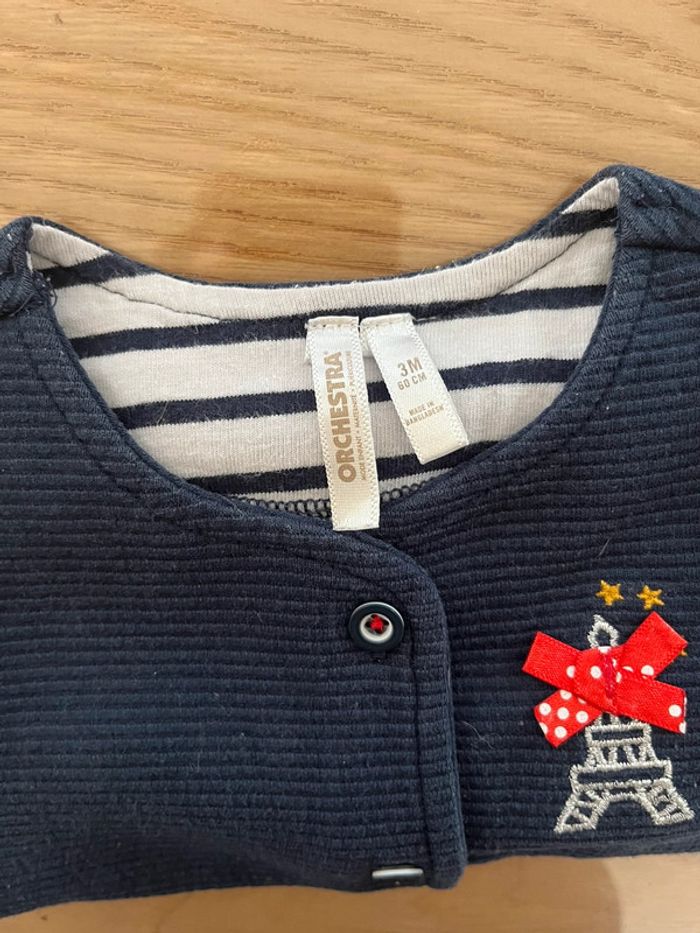 Gilet fille 3 mois – Orchestra – Bleu marine classique - photo numéro 4