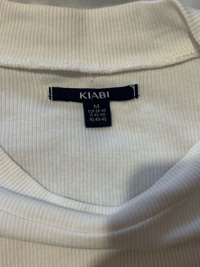 T-shirt blanc à manches longues effet côtelé, Kiabi, taille M / 38 - photo numéro 5