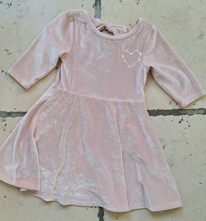 Robe velours rose Lili Marelle noeud - 3 ans neuve