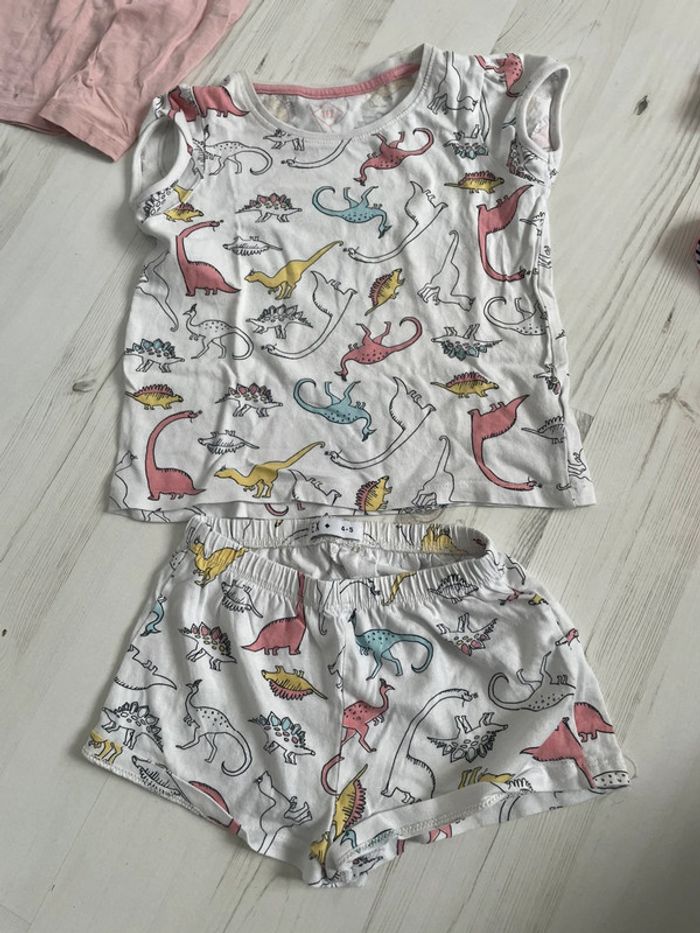 Pyjama short dinausores fille 4-5 ans en coton bio