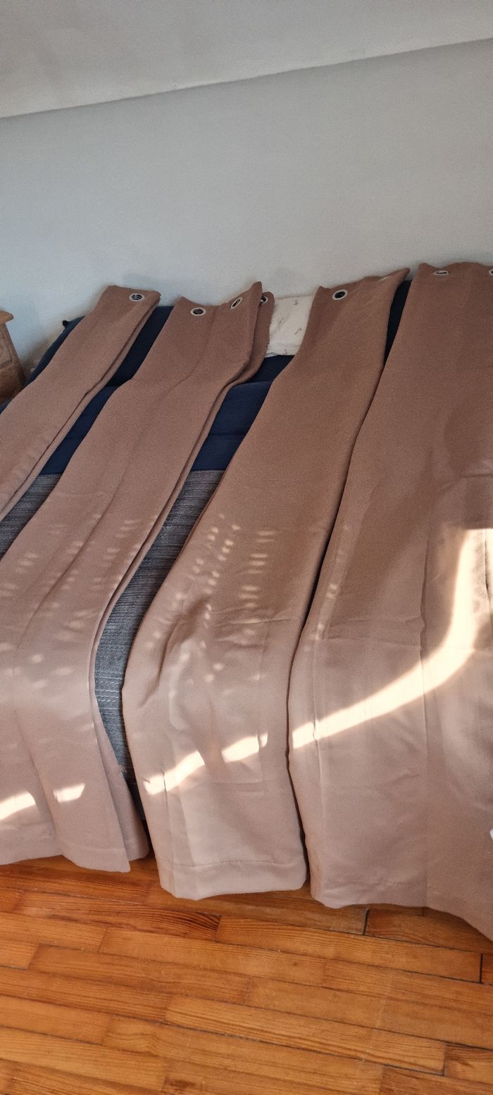 Lot 4 rideaux occultant marron