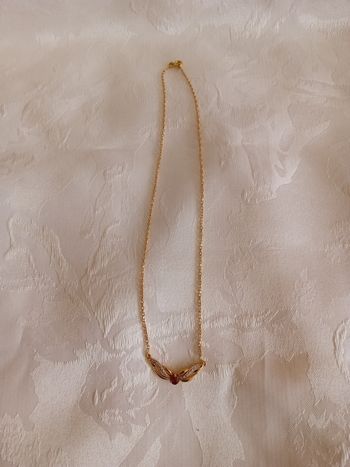 Faby27800 n°23 Collier fantaisie femme - doré, pierre rouge,  Longueur totale 44 cm