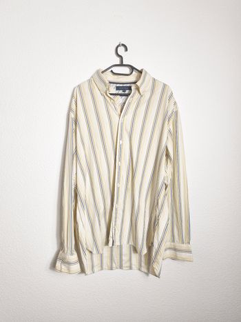 👔 Chemise homme premium à rayures Tommy Hilfiger – Tons jaunes – Taille XL – Très bon état