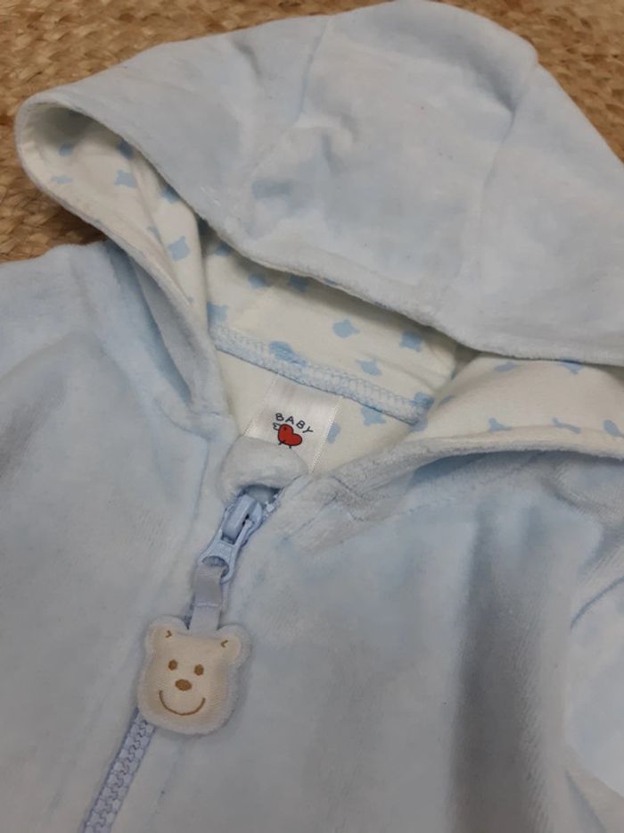 Gilet zippé à capuche Baby Club 68 cm - photo numéro 3