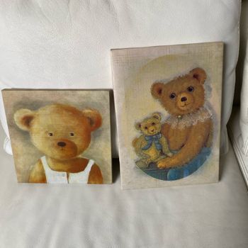 2 toiles vintage ours 🐻 nounours