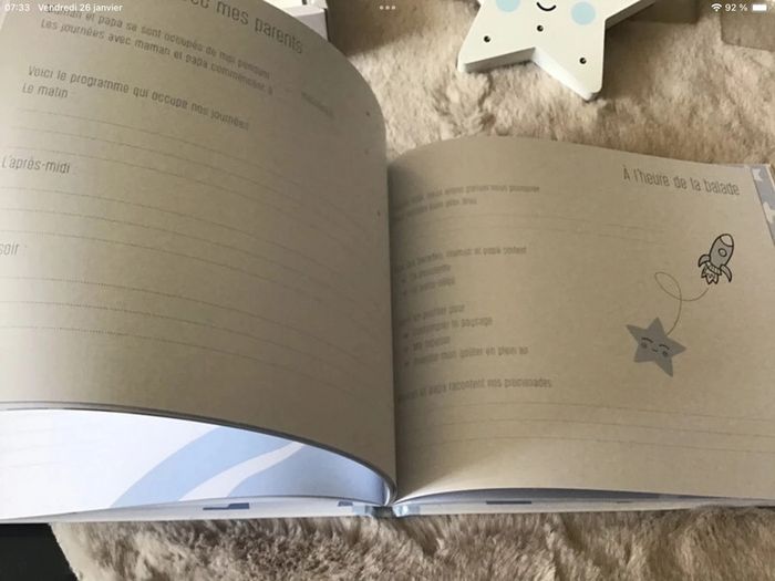 Magnifique coffret livre de naissance et veilleuse étoile en bois (0124) - photo numéro 16