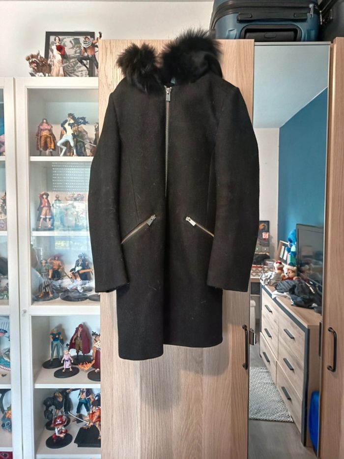 Manteau noir avec fourrure Karl Marc John - Taille S 36 - photo numéro 5