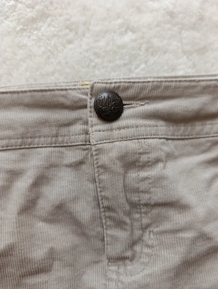 Jupe beige Cache cache velours côtelé 40 My pretty skinny neuve coton élasthanne - photo numéro 6