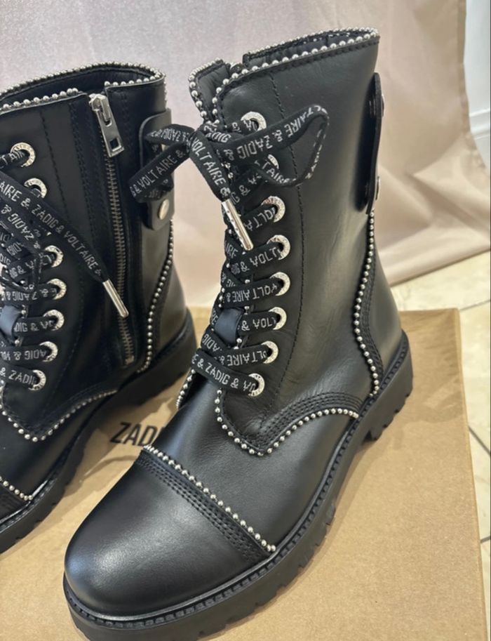Bottines zadig&voltaire cuir noir - photo numéro 3