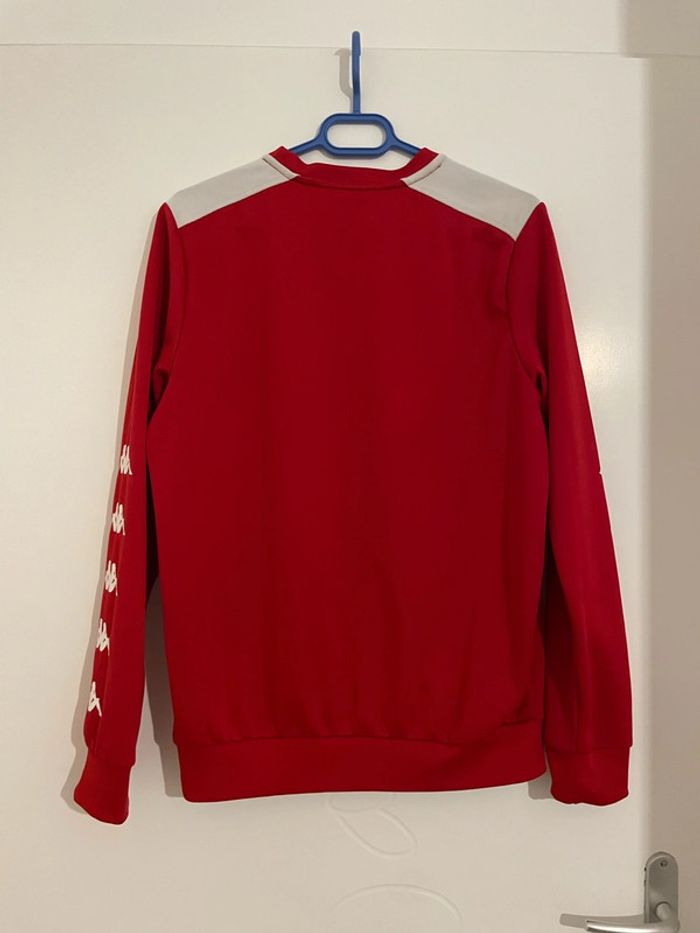 Sweat à manches longues col rond rouge et blanc Kappa taille M - photo numéro 6