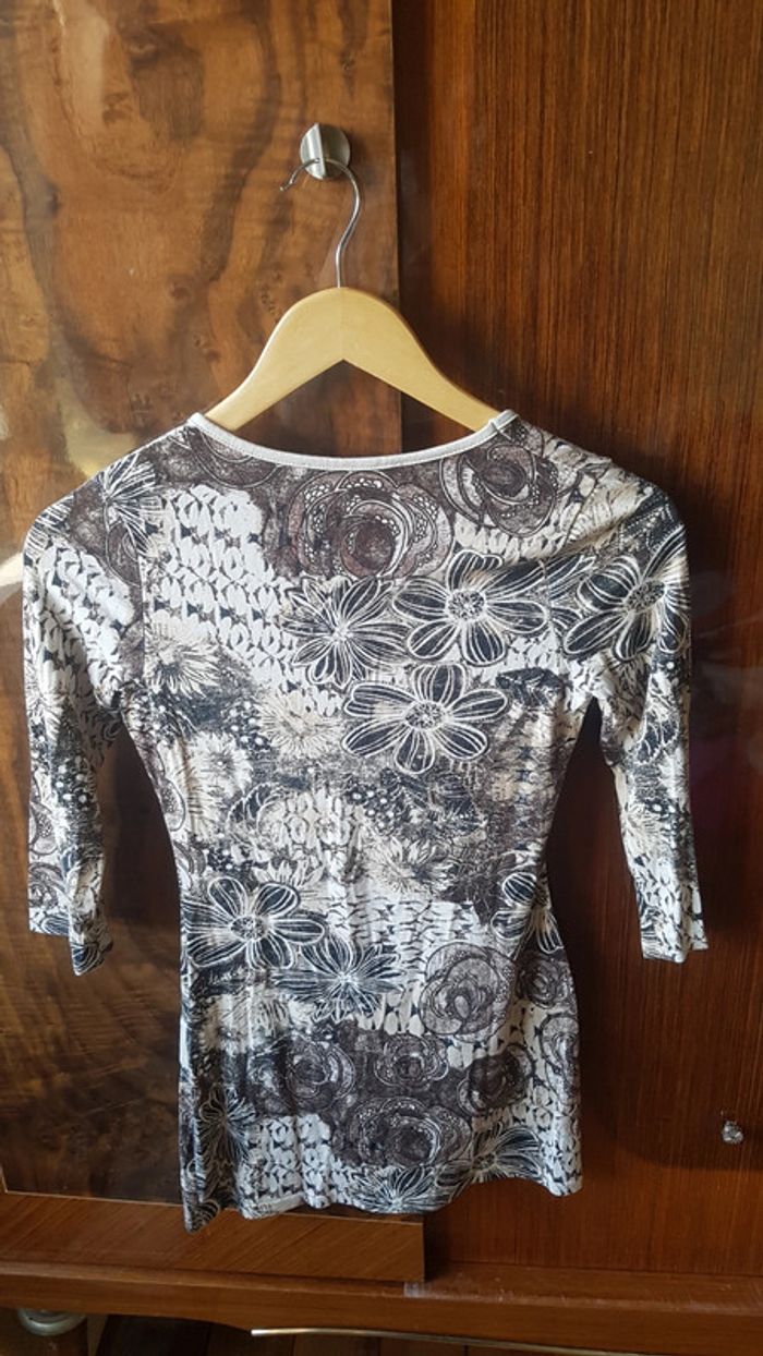Tee shirt manches 3/4 imprimé fleuris - photo numéro 6