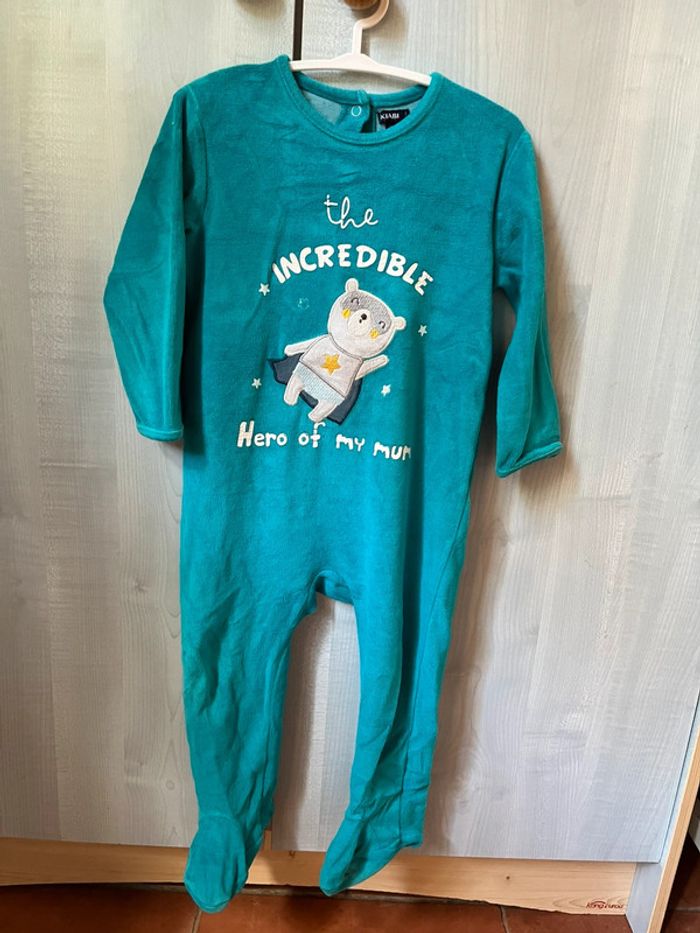Pyjama polaire bleu turquoise
