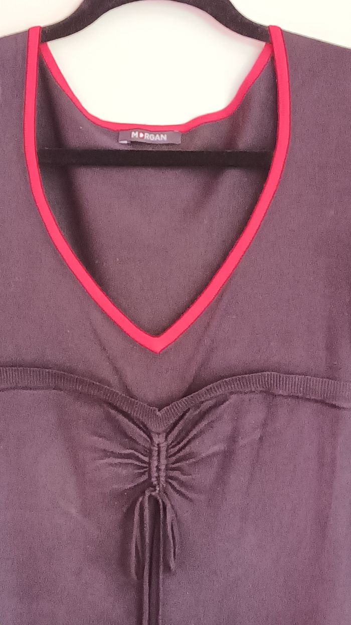 Robe pull  coute noir et rouge de marque Morgan - photo numéro 4