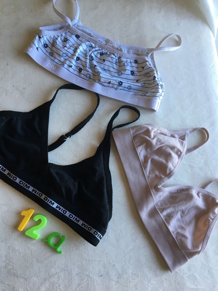 Lot de 3 brassières Ado 12 ans