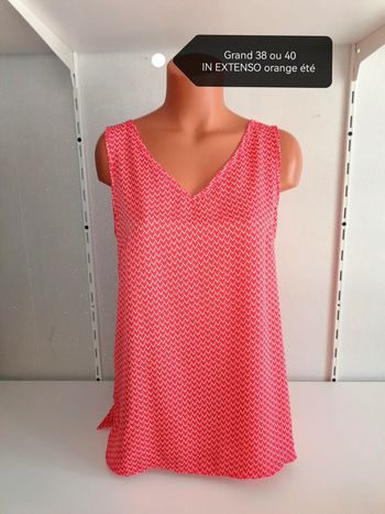 Blouse orangée 38.40 In extenso mesures en photos