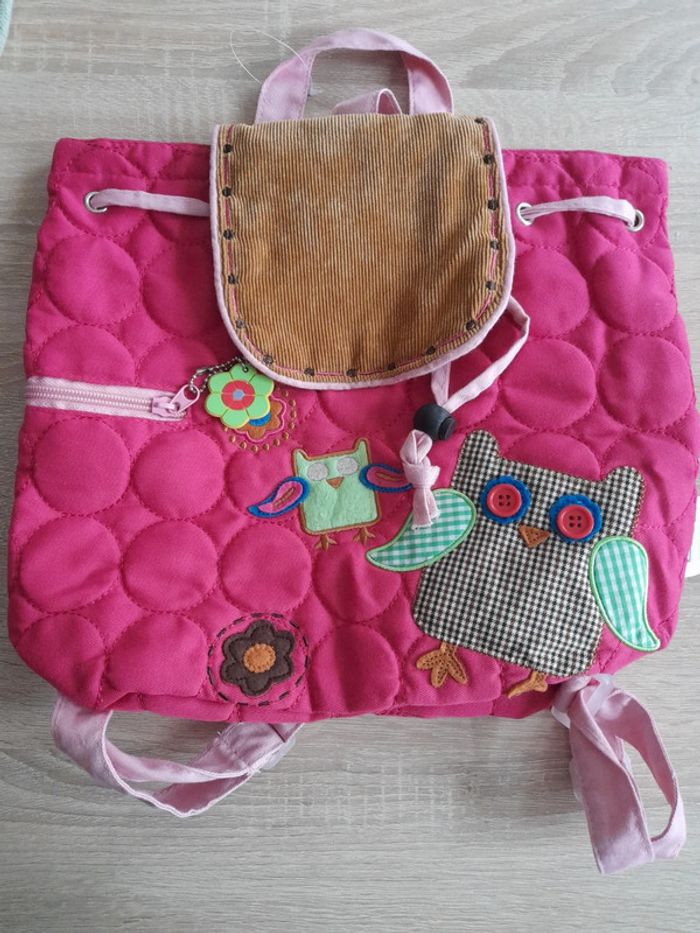 Sac à dos fille chouette rose
