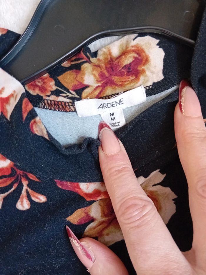 Robe Tunique Noir à Motif Fleur M/38 - photo numéro 3