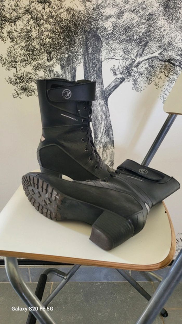 Bottine moto cuir - photo numéro 3