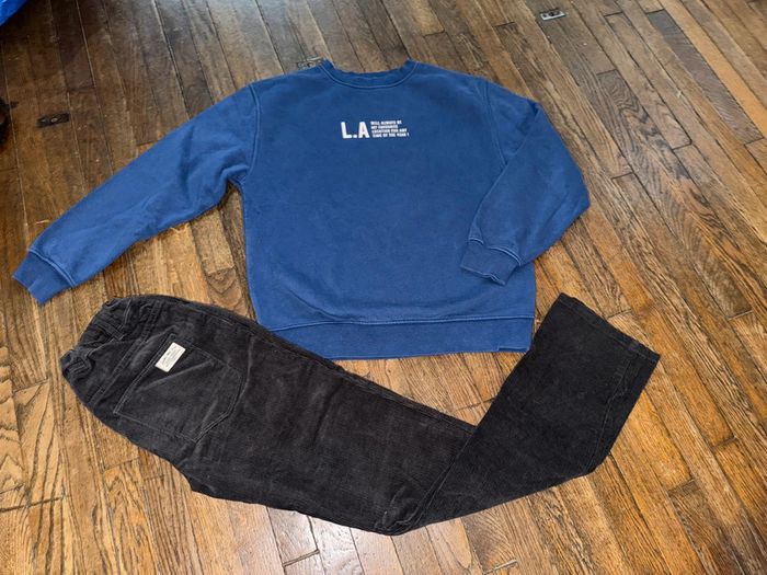 sweat zara et pantalon velour Monoprix 14 ans