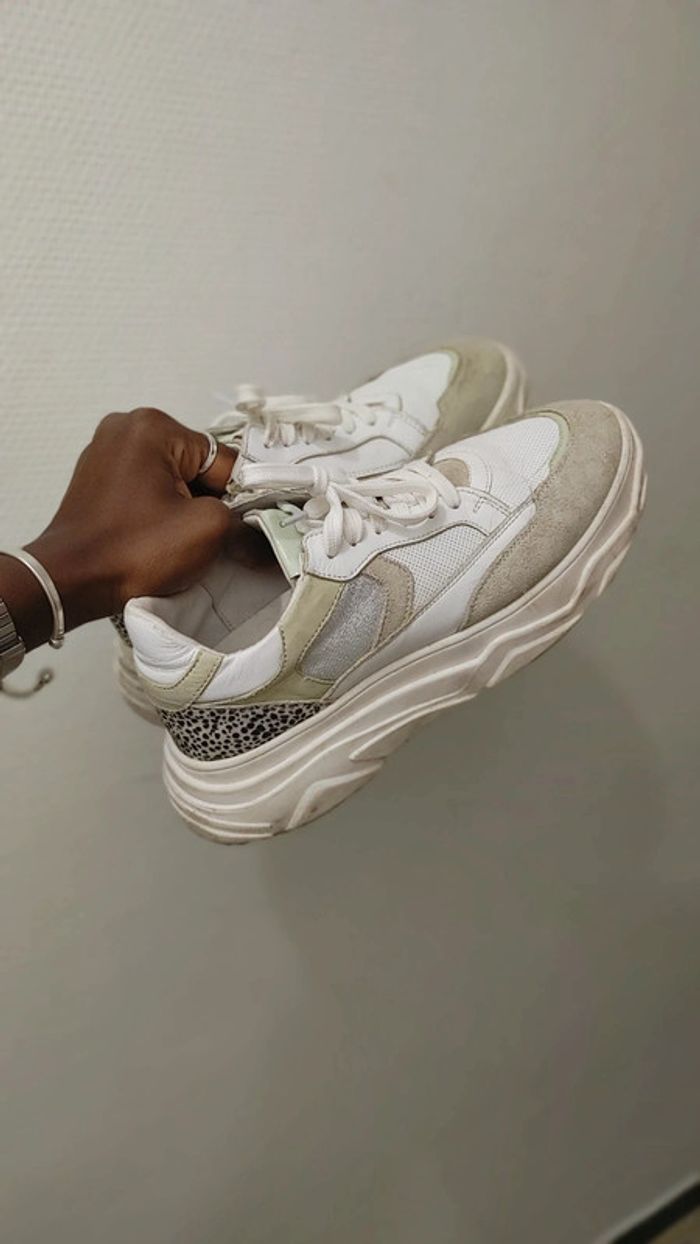 Basket en cuir plateforme - photo numéro 5