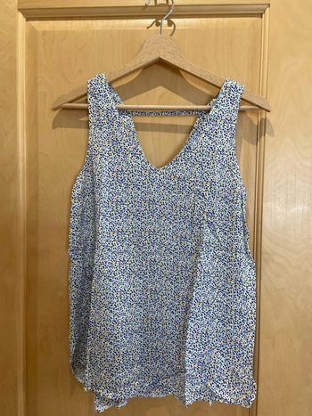Blouse camaïeu blanche et bleue