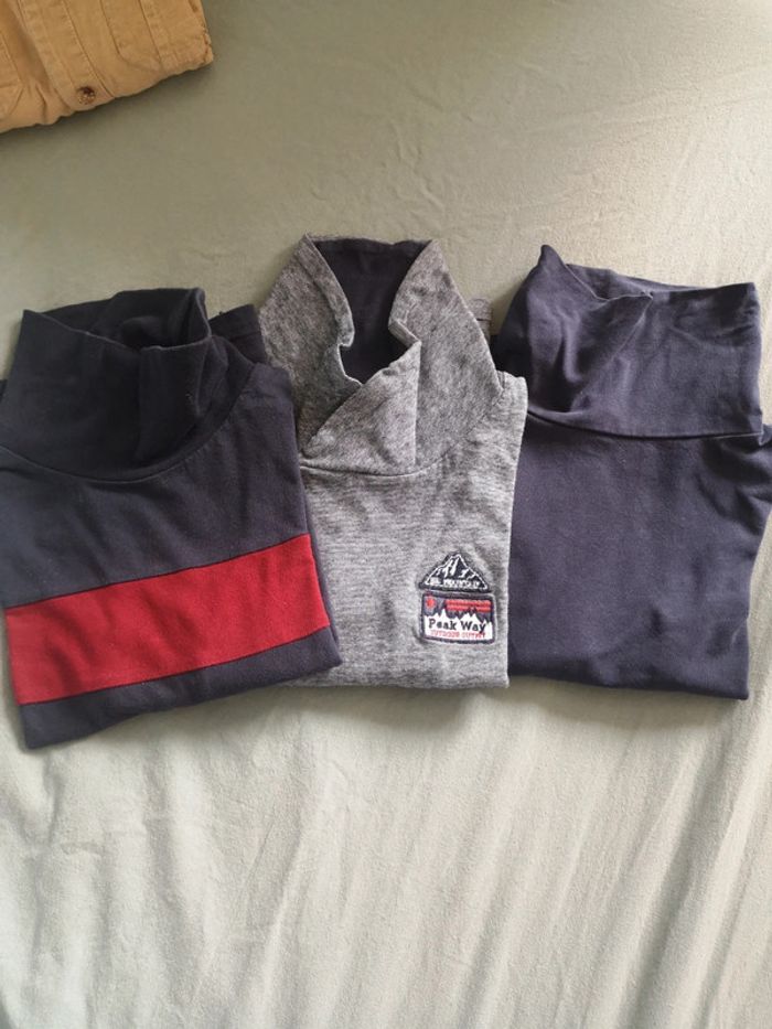 Lot 3 t-shirts cols roulés