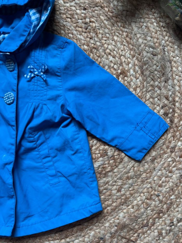 🌺Trench bleu avec capuche fille Taille 9mois/74cm🌺 - photo numéro 2