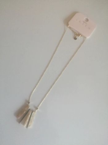 Collier chaîne acier doré aux pampilles dorées et acétate couleurs d'été "Ikita" Neuf 🌸