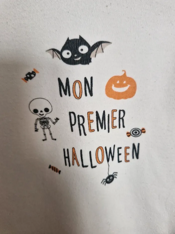 Ensemble bébé mixte 24 mois Pommette Body manches longues + bonnet Halloween Coton - photo numéro 3