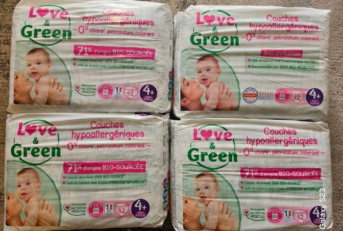 4 paquets de couches love and green taille 4+