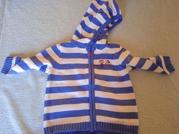 Gilet rayé zippé à capuche