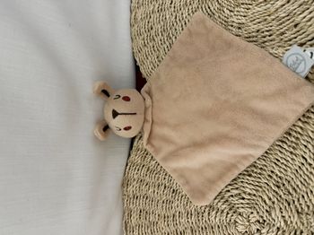 Doudou plat lapin BEBE DOUCEUR marron forme triangle