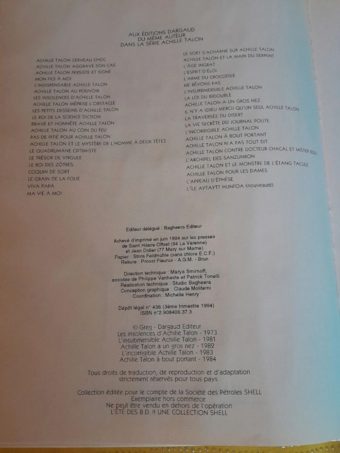 Lot de 2 BD Achille Talon > Vintage 1994 - photo numéro 8