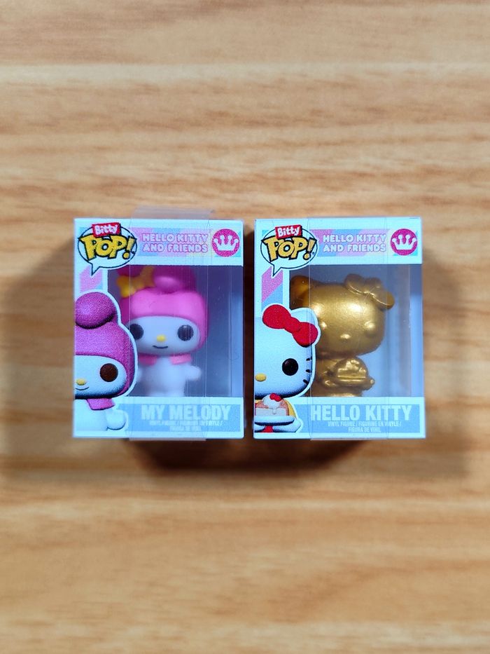 Lot 2 Bitty Pop! Hello Kitty and Friends - My Melody & Hello Kitty (Rare Dorée)