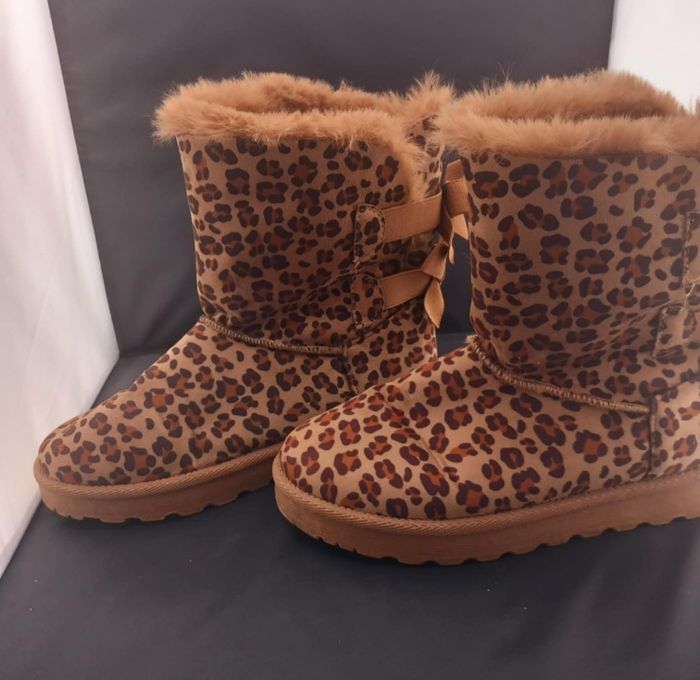 Bottes fourré motifs léopard P39 - photo numéro 3