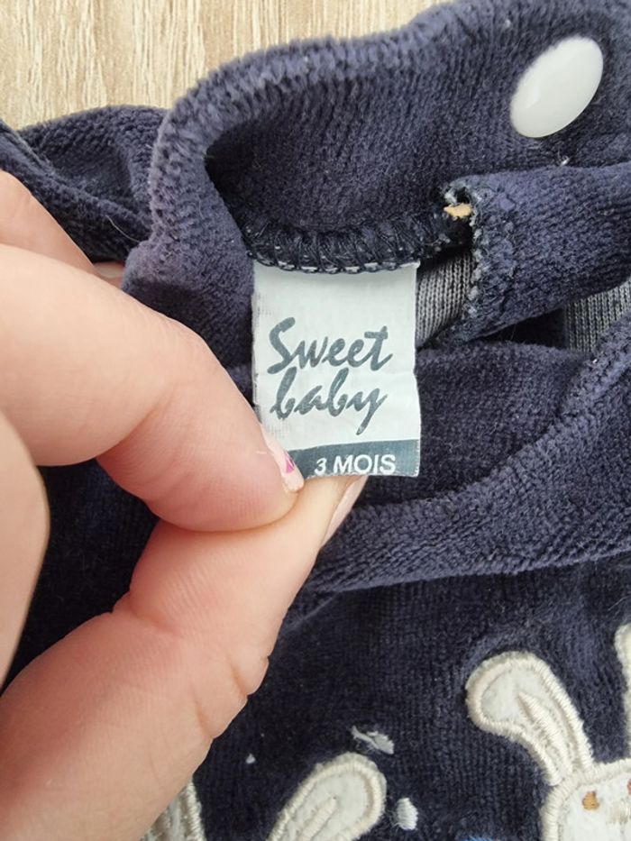 Pyjama marine - taille 3 mois - Sweet baby - photo numéro 3