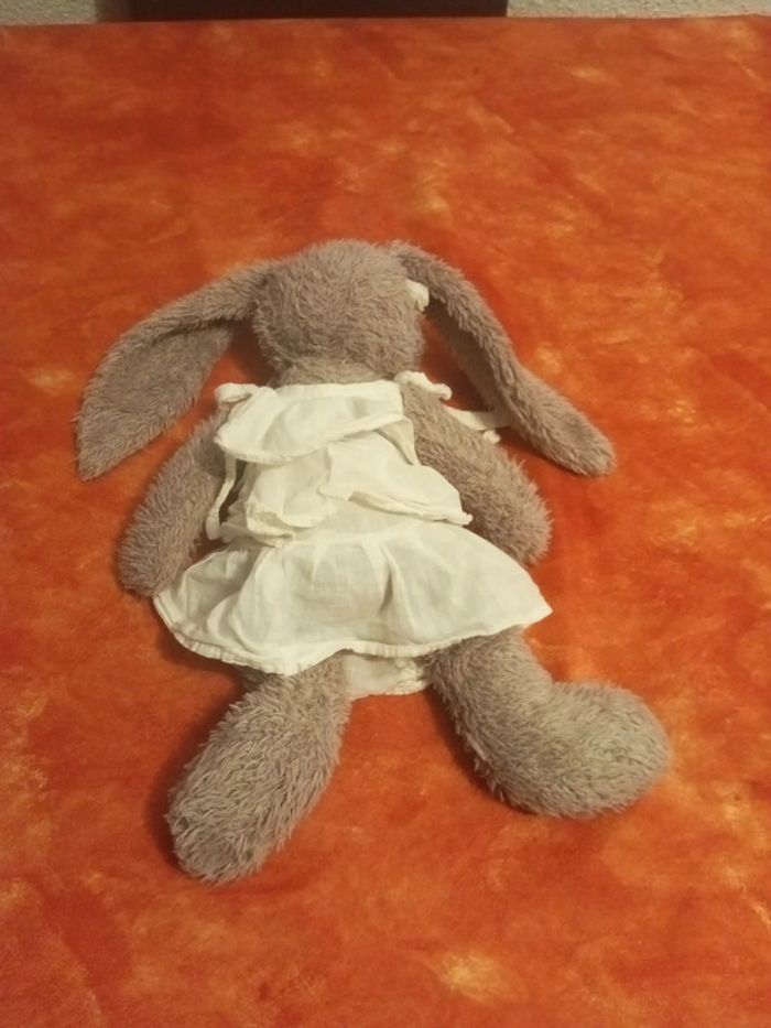 Lapine Dame lapin, robe blanche, 39 cm - photo numéro 4