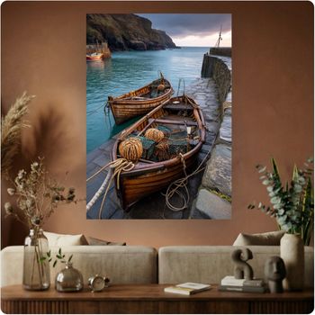 Affiche “Port de Pêche” poster bateau mer côte déco murale nature A3 Sans cadre