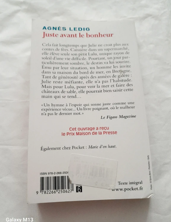 Juste avant le bonheur Agnès Ledig - photo numéro 2