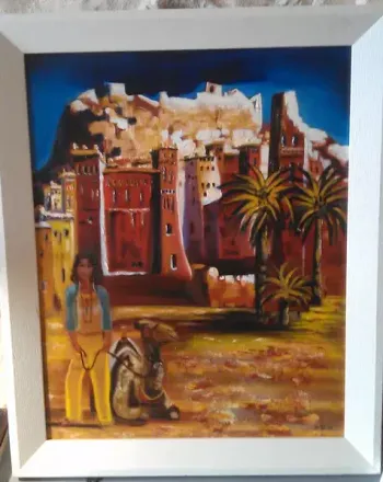 Toile signé thème désert