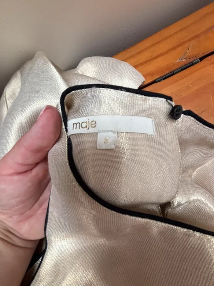 Robe droite dorée irisée - Maje - T40 - photo numéro 5