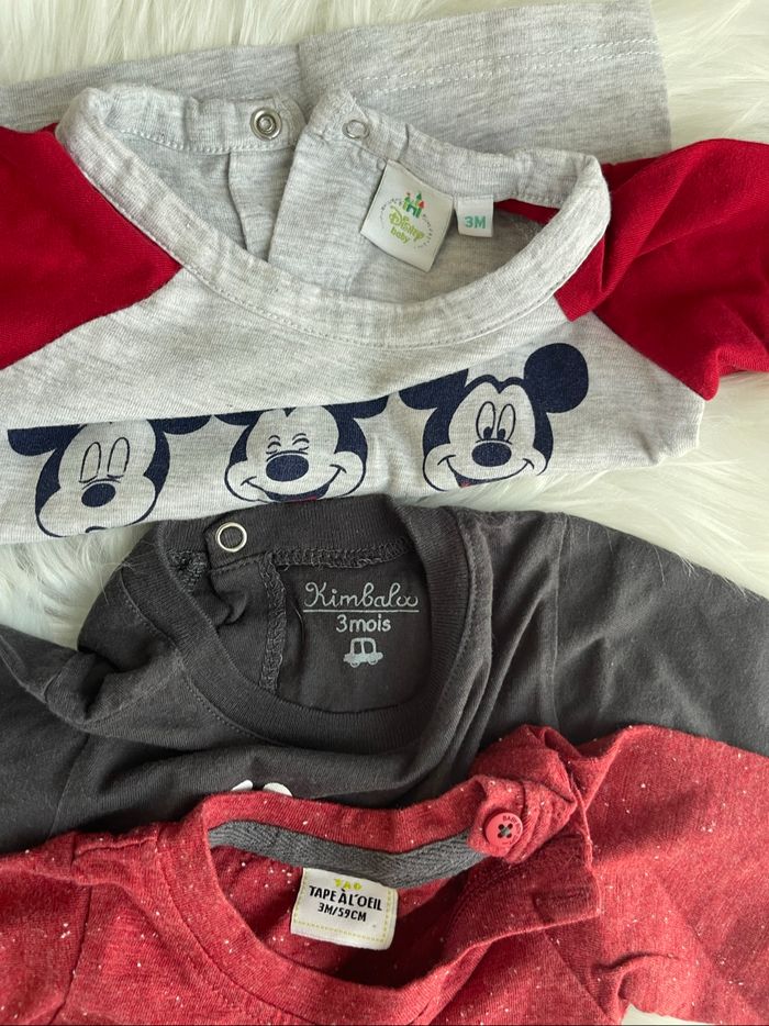 Lot de 3 t-shirt manches longues pour bébé - photo numéro 2