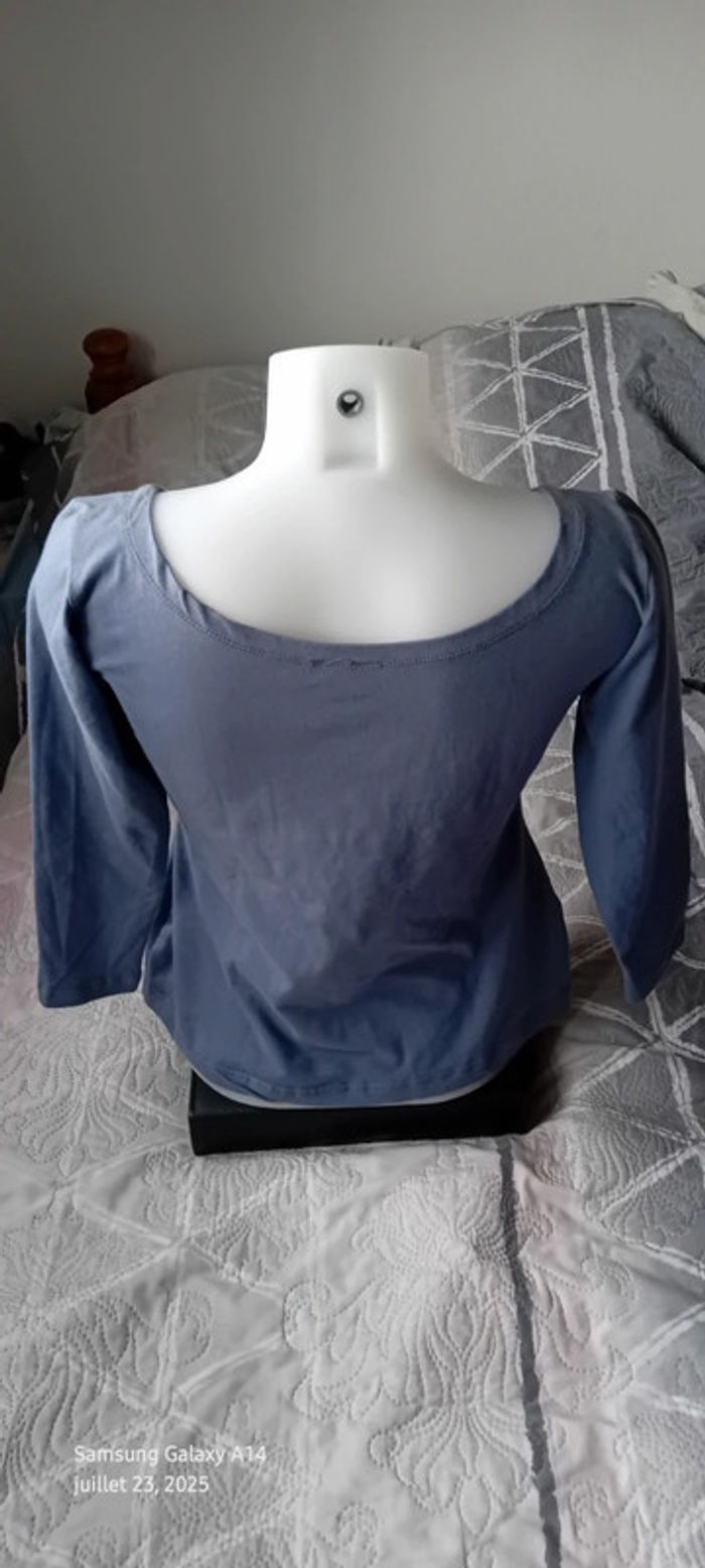 Haut manches longues col rond avec noeud bleu femme M vestino - photo numéro 6